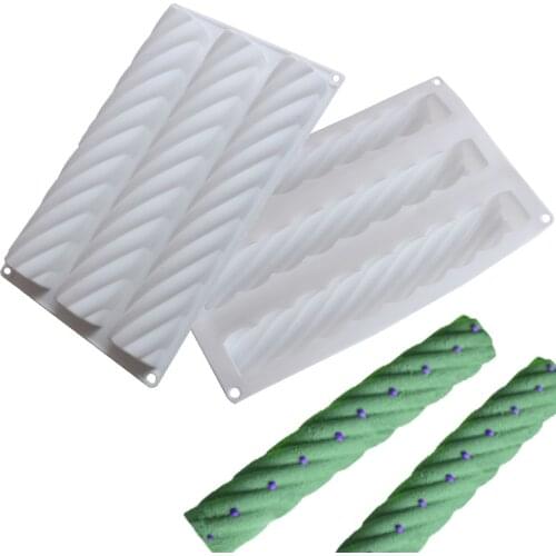 3 Knurled Shape Silicone Cake Mold White Mousse Cake Mold Caterpillar Candied Haws Cake Mold for Wholesale Drop Shipping