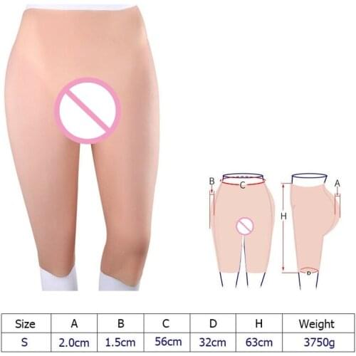 Silicone Cropped Hips Ass Enhancer Open Crotch CD Drag Queen Shape Wear S 3750g