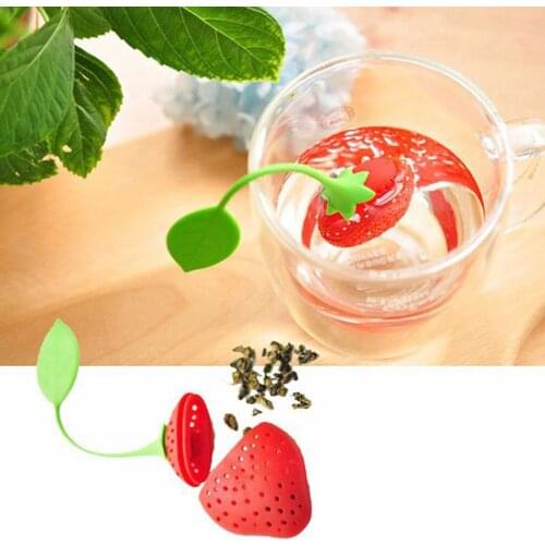 Strawberry Shaped Silicone Tea Strainer Holder Tea Filter Infuser Steeper Tea Infusers Teaware Kitchen Tools