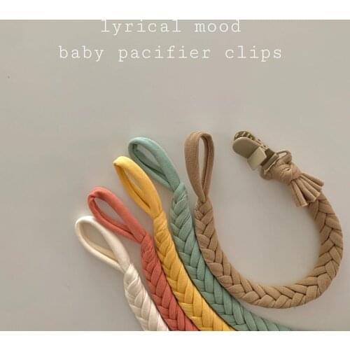 2021 Handmade Baby Color Cotton Pacifier Clip Anti-Drop Fork