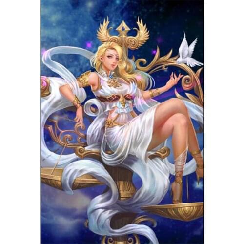 Woman Constellation Printed Water-Soluble Canvas 11CT Cross-Stitch Embroidery Set DMC Threads Sewing Knitting Wholesale