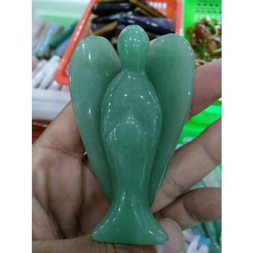 Natural dongling jade Carved Angel 3" Natural Crystal Healing Chakra Balance Meditation 1PCS