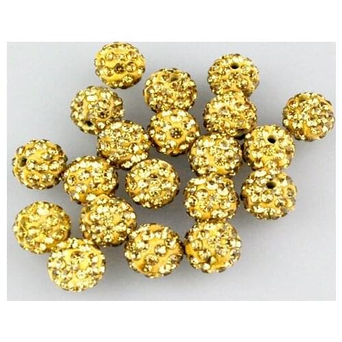 10mm 100pcs Gold Disco Ball Beads Crystal Clay Spacer Beads For Jewelry Making Earrings Bracelet DIY Beads Handmade Accessories