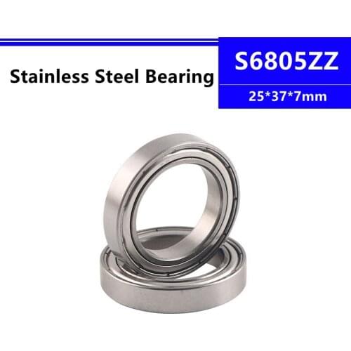10pcs/50pcs S6805ZZ 25*37*7mm Stainless Steel Deep Groove Ball Bearing 25x37x7mm SB6805ZZ S6805 S6805Z
