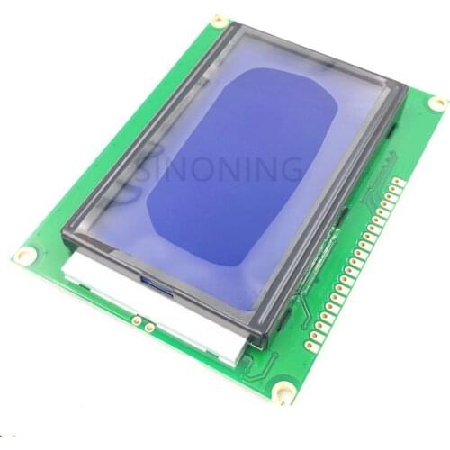 12864-5V LCD screen display with backlit blue screen with font
