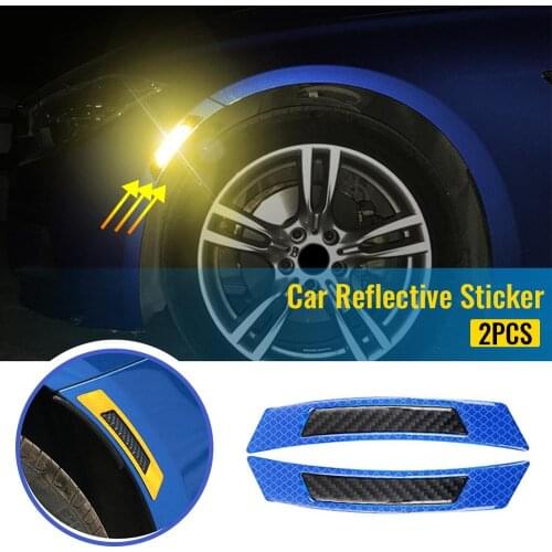 2Pcs/Set Car Reflective Safety Warning Strip Tape Car Bumper Reflective Strips Secure Reflector Stickers Decals