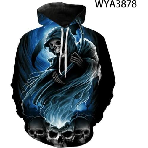 2020 New Horror Skull 3D Hoodies Men Women Children Long Sleeve Gothic Tops Cool Print Pullover Casual Boy Girl Kids Sweatshirts