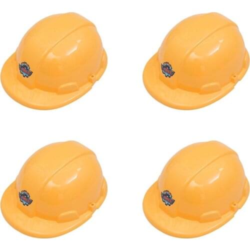 4pcs Engineering Hat Toy Safety Cap Toy Safety Helmet Toy for Kids Children