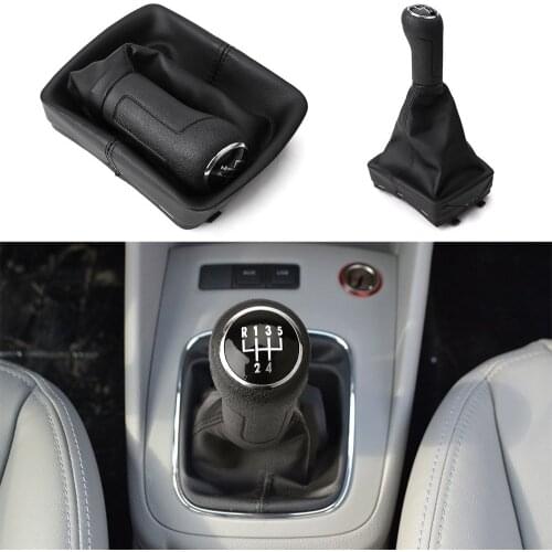 5 \ 6 Speed Car Accessories Gear Shift Lever Stick Knob Gaiter Boot Cover for Volkswagen VW Polo 9N 9N2 2002 2003 2004 2005-2009