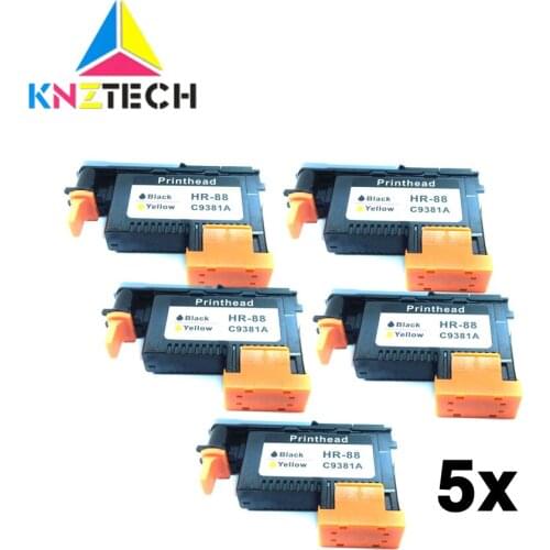 5x Black Yellow Printhead C9381A for hp88 for 88 K550 K5400 K8600 L7000 L7480 L7550