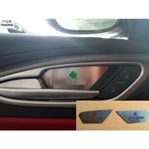 Car Accessories For Alfa Romeo Stelvio 2017 2018 Stainless steel 4pcs/lot Interior Door Bowl Cover Trim car sticker Car-styling