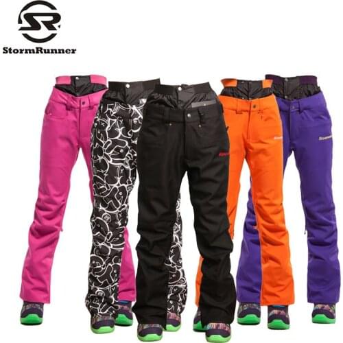 FREE SHIPPING! Women cotton-padded Double Double snowboarding skiing pants waterproof breathable 4 thickening Famale ski pant