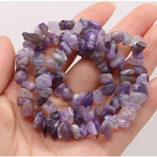 High Quality 5-8mm Chip Shape Beaded Natural Stone Amethyst Loose Spaced Beads for Jewelry Making DIY necklace Accessories