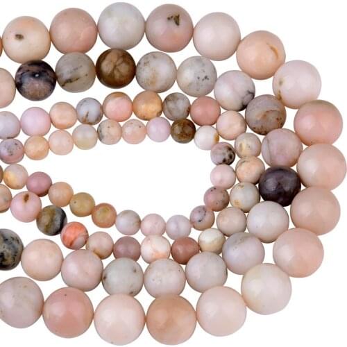 Chanfar High Quality Natural PINK OPAL Stones Round Beads For Jewelry Making DIY Bracelet Necklace 6/8/10mm Strand
