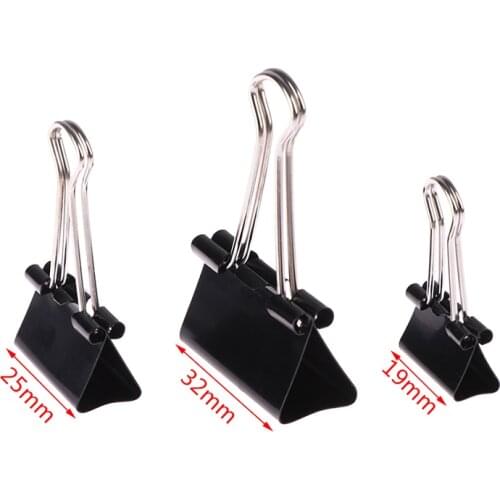 10 pcs/lot Black Metal Binder Clips 19 / 25 / 32 mm Notes Letter Paper Clip Office Supplies Binding Securing clip Product