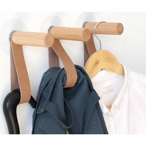 Wooden Clothes Hook on The Wall Bathroom Accessories Wood Belt Hanger Coat and Hat Door Hook Wall Decorative Bracket