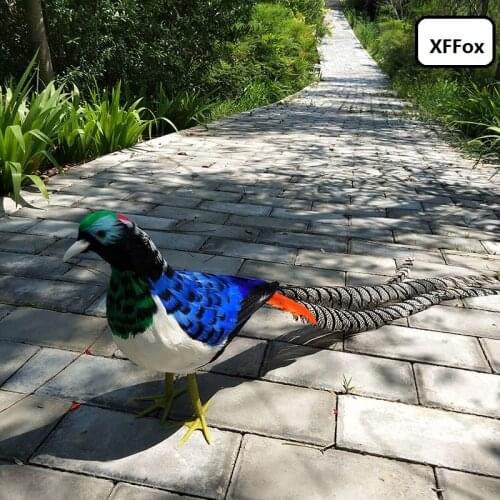 Long simulation white pheasant model foam&feather real life blue bird doll gift about 110cm xf0995