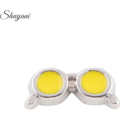 F236 New Design 20Pcs/lot Cute Alloy Metal Glasses Floating Locket Charms Fit Memory Glass Living Locket