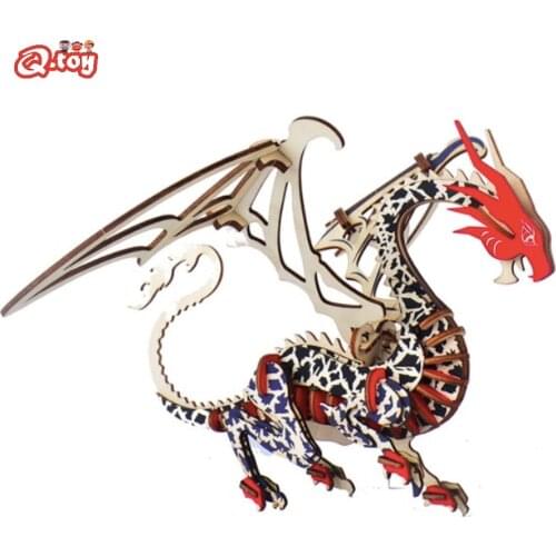 Boy toys dinosaur DIY model puzzle 3D wooden board laser cutting wood Christmas toy gift Montessori desk office decoration best