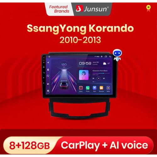 Junsun V1 Android 10.0 DSP CarPlay Car Radio Multimedia Video Player Auto Stereo GPS For SsangYong Korando 2010-2013 2 din dvd