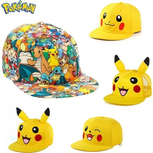 Pokemon Pikachu Anime Cartoon Baseball Cap Adult Children Men and Women Summer Shade Cute Fashion Free Shipping Adjustable New