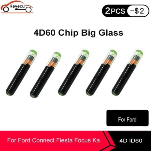 KEYECU 5 PCS/LOT Aftermarket 4D60 ID60 Glass Big Transponder Chip for Ford Focus Connect Fiesta Ka Mondeo
