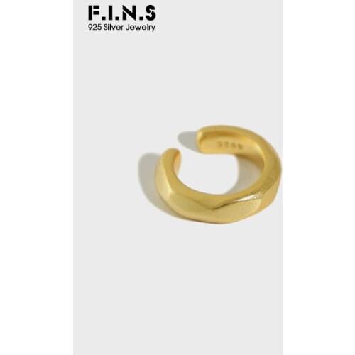 F.I.N.S 1pcs Korean S925 Sterling Silver Ear Buckle INS Concave and Convex Ear Clip without Pierced Fashion Stackable Ear Cuff