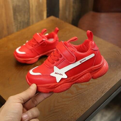 2020 Spring Autumn Children Sports Shoes Boys Sneakers Fashion Soft Leather Casual Shoes for Kids Girls Flats Shoes Breathable