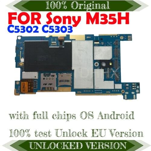 100% Original unlocked for Sony Xperia SP M35h C5302 C5303 Motherboard,8gb for Sony C5302 C5303 Logic Board with Android System