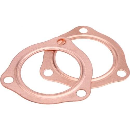 For SBC BBC 302 350 454 2pcs 2 5inch Copper Header Exhaust Collector Gaskets Reusable Car Accessories New