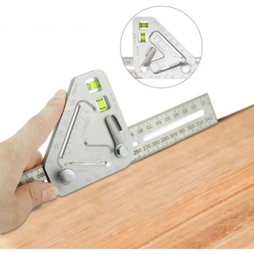 Multifunctional Triangle Angle Ruler Level Protractor Aluminum Alloy High Accuracy Woodworking Carpentry Measuring Tool Instrume