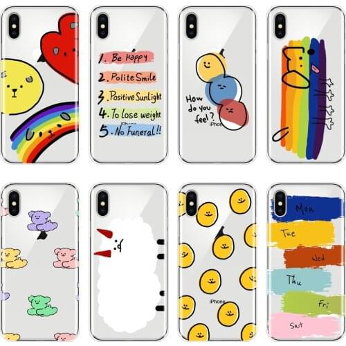 Soft Cover For iPhone X XR XS MAX 8 7 6S 6 S Rainbow Dog Cute Cartoon Funny Phone Case Silicone For Apple iPhone 6 S 6S 7 8 Plus