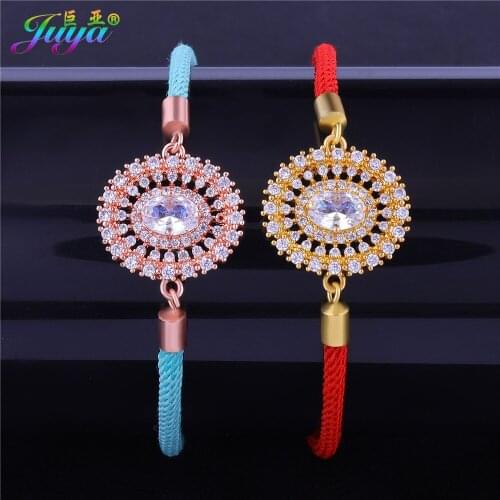 Handmade Cubic Zirconia Jewelry Bracelet Supplies Gold//Rose Gold Oval Charm With Adjustable Rope Chain Bracelet For Women