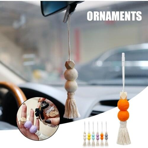 Rear View Mirrior Pendant Accessory Felt Ball Tassel Car Diffuser Hanging Car Interior Decor Ornament for Vehicle TS2