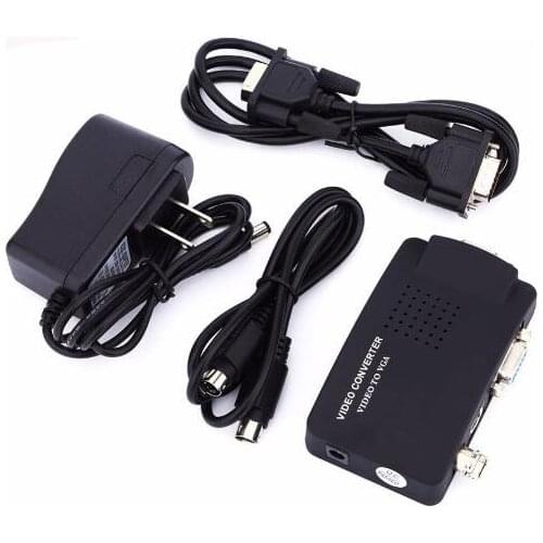 Portable BNC to VGA Video Converter Composite S-video Input to PC VGA Out Adapter Digital Switch Box For PC MACTV Camera DVD DVR