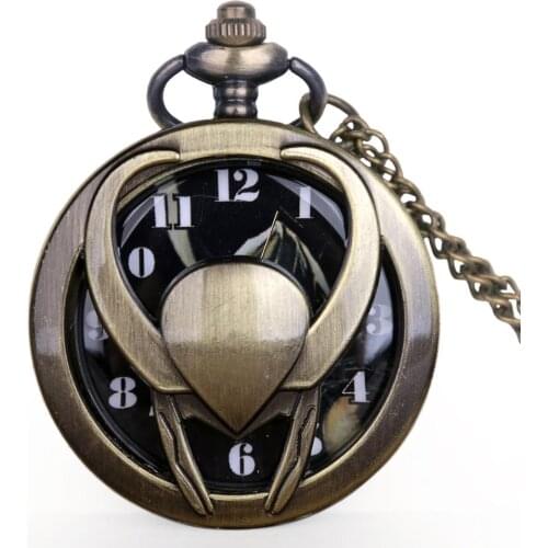 Retro Pendant Pocket Watch Relogio LOki De Bolso Quartz Watch with Necklace with Chain Gift Fob Watch TD2074