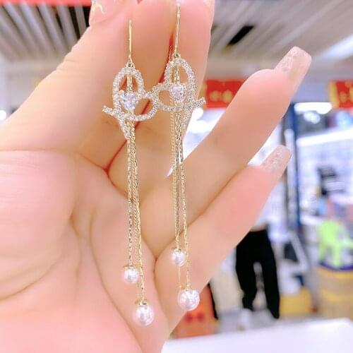 Earrings Lustrous bead Heart ring Rhinestone New fashion jewelry Gorgeous Stylish Ornament Dreamy серьги 2021 тренд