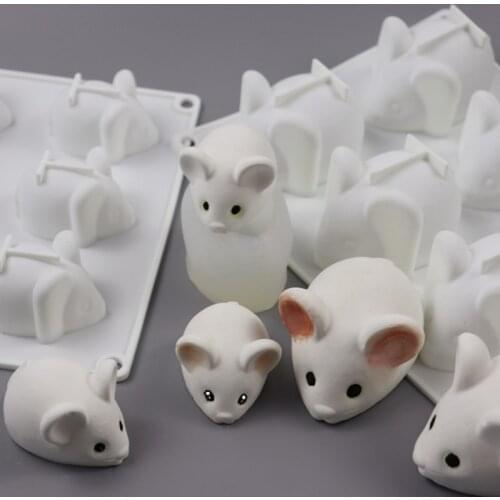 Mouse Silicone Mold Single Chocolate Cake Mold Flour Pad Soft High Temperature Resistant Christmas DIY Mold Baking Decoration
