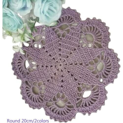 Modern 14colors cotton round placemat cup coaster mug kitchen Christmas table place mat cloth lace Crochet tea coffee doily pad