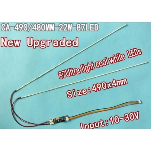 Free shipping 10pcs 22'' W 490mm Adjustable brightness led backlight strip kit,Update 22inch-wide LCD CCFL to LED backlight