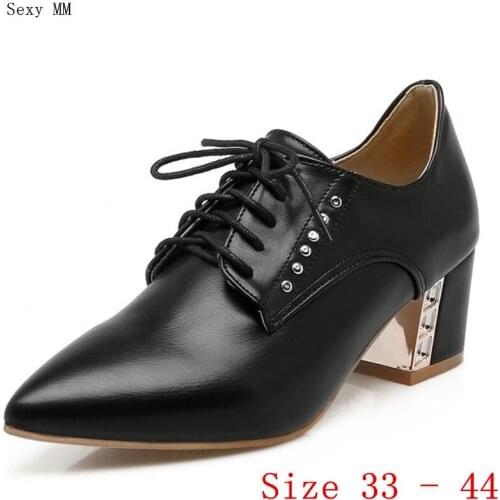 Pumps Women Oxfords Career Shoes High Heels Woman High Heel Shoes Kitten Heels Small Plus Size 33 - 40 41 42 43 44