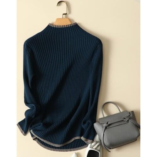 Turtleneck Knitted Solid Women Sweater Pullovers Autumn New 2021 Long-Sleeved Casual All Match Female Pulls Outwear Tops