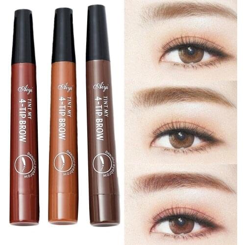 5ML Liquid Eyebrow Pencil Long Lasting Waterproof Portable Beauty 4-Tip Brow Pen for Makeup