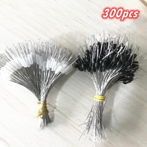 300Pcs/1set/Lot Highly Commend Space Beans Fishing Gear 2S S M L Black Rubber Oval Stopper Fishing Bobber Fishing Equipment