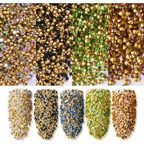 1.1mm Blue 3D Nail Rhinestone 1 Bag Crystal Glass AB Rhinestones For 3D Nails Art Decorations Manicure Tools
