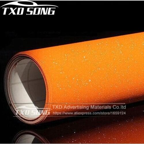 10/20/30/40/50/60X152CM/Lot Orange sanding pearl sticker brilliant diamond vinyl Matte Flash Sparkle Glitter Wrap Vinyl Stickers