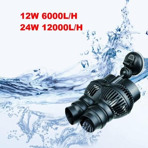 12/24w Aquarium Wavemaker Double Power Head Water Circulation Pump With Suction Cup Adjustable Direction Making Water Current