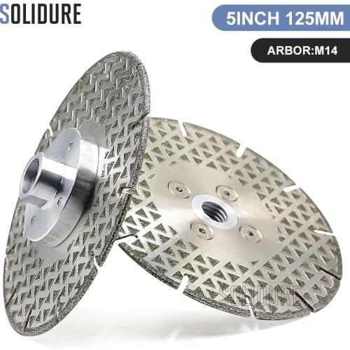 125mm Electroplated Diamond cutting Blade with M14 Flange For marble or engineered stone Circular Saw blade