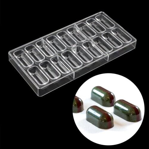 18 Cavities Oblong shape Polycarbonate Chocolate Mold Confectionery Tools cake decoration Bonbons mold