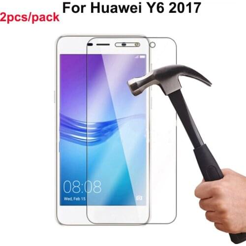2PCS Tempered Glass Huawei Y6 2017 Screen Protector Huawei Y6 2017 Screen Protector Protective Glass Film pelicula de vidro